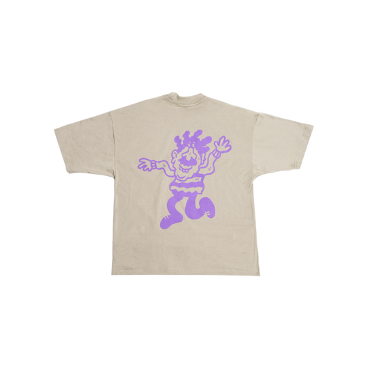 Flag Puff Graphic Box Tee (Taupe) image 1