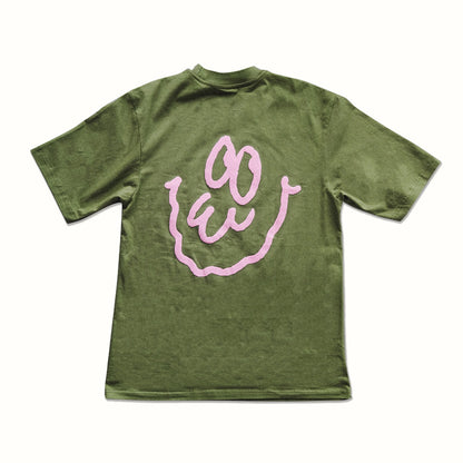 Face Graphic Tee (Green/Pink) image 0